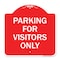 Signmission Designer Series Sign Parking for Visitors Only, Red & White Aluminum Sign, 18" x 18", RW-1818-23440 A-DES-RW-1818-23440 - alternate 1
